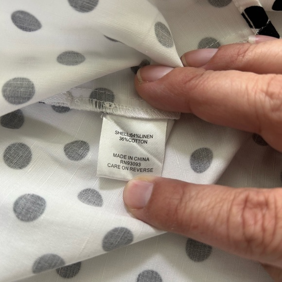 Tyler Boe Women’s One Shoulder Black/White Polka Dot Blouse XS - Picture 4 of 7